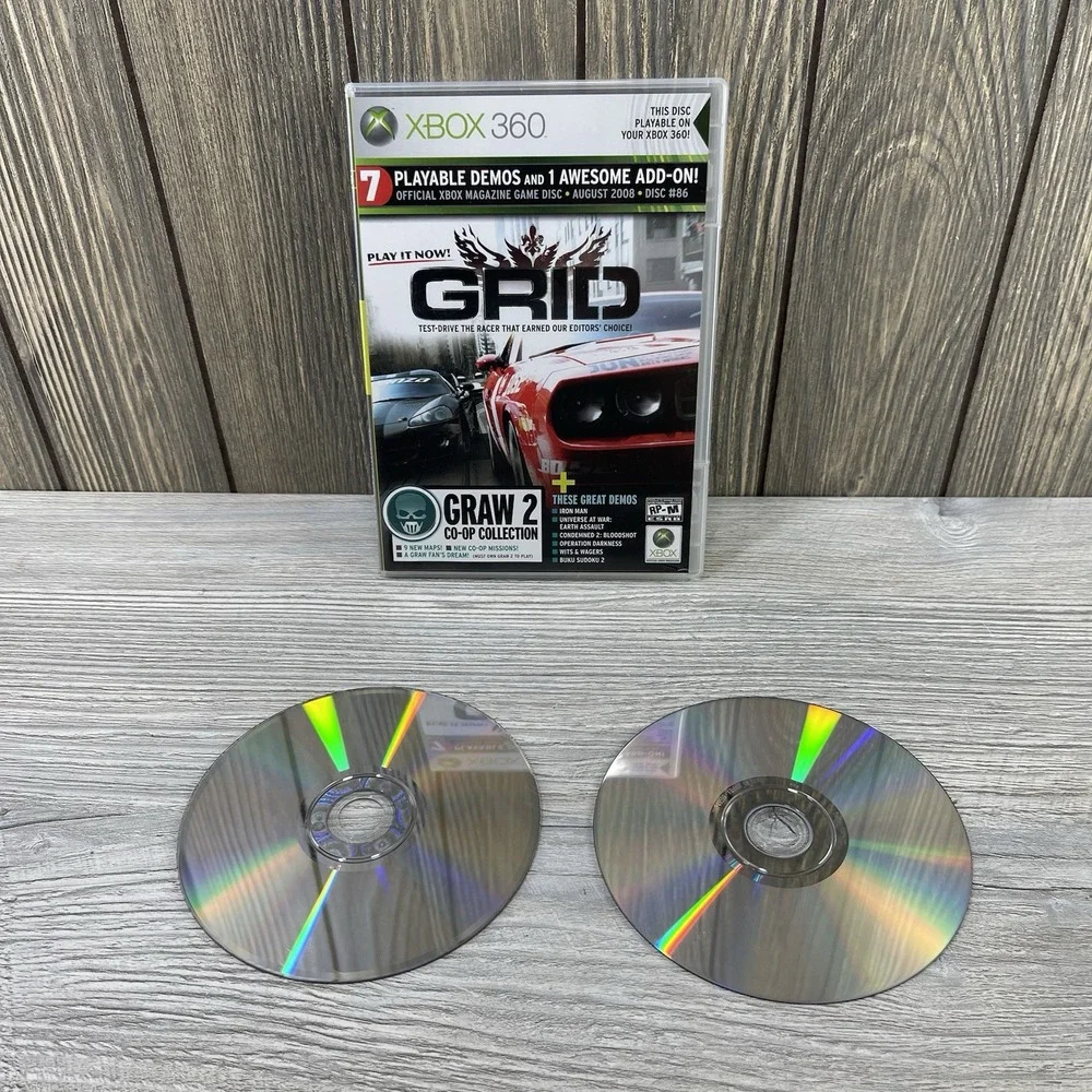Xbox 360 Demo Disc (8/08 #86) Demos And Bonus Content - GRID - GRAW 2